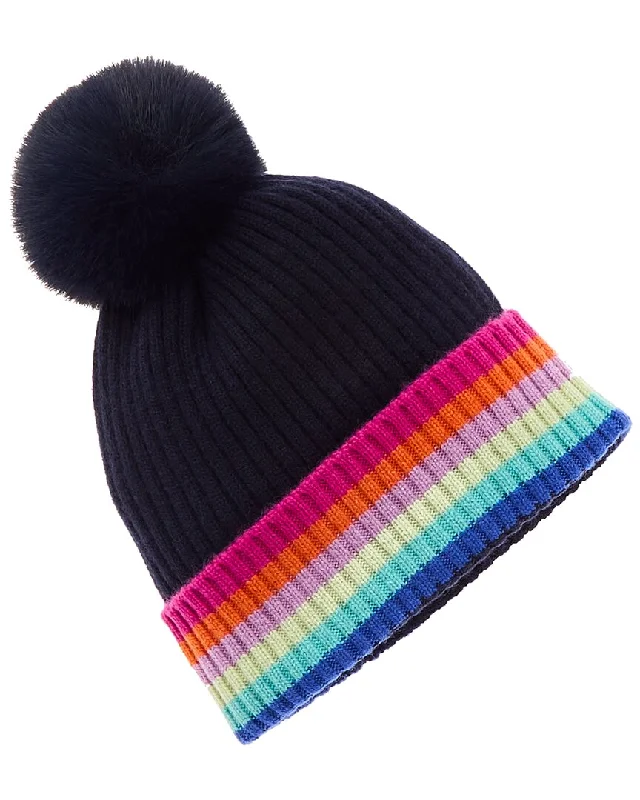 Hannah Rose Rainbow Tipped Cashmere Hat