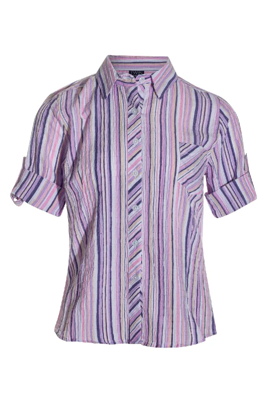 Seersucker Shirt | Pink/Purple/Taupe | 6711AR