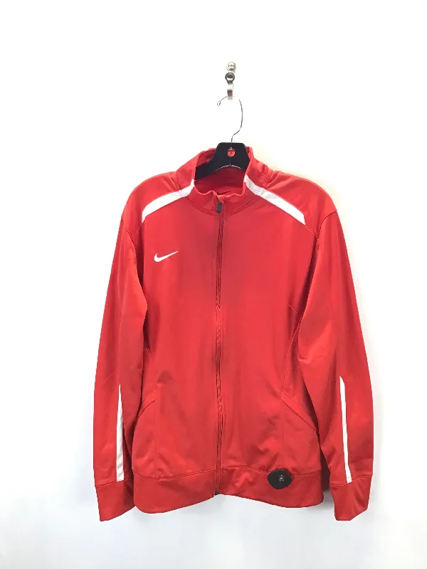 Athletic Jacket By Nike Apparel In Red & White, Size: Xl