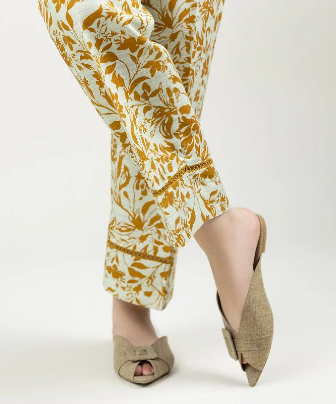 Printed Khaddar Straight Pants