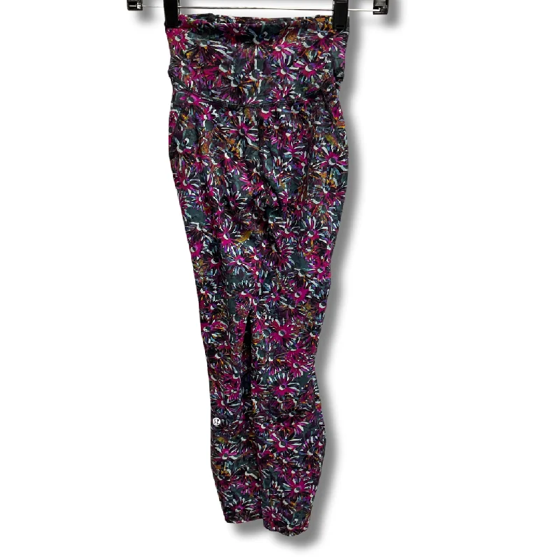 Athletic Leggings By Lululemon In Floral Print, Size: Xs