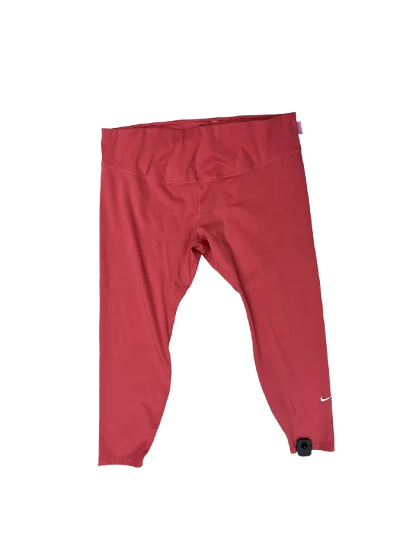 Athletic Leggings By Nike Apparel In Pink, Size: 3x