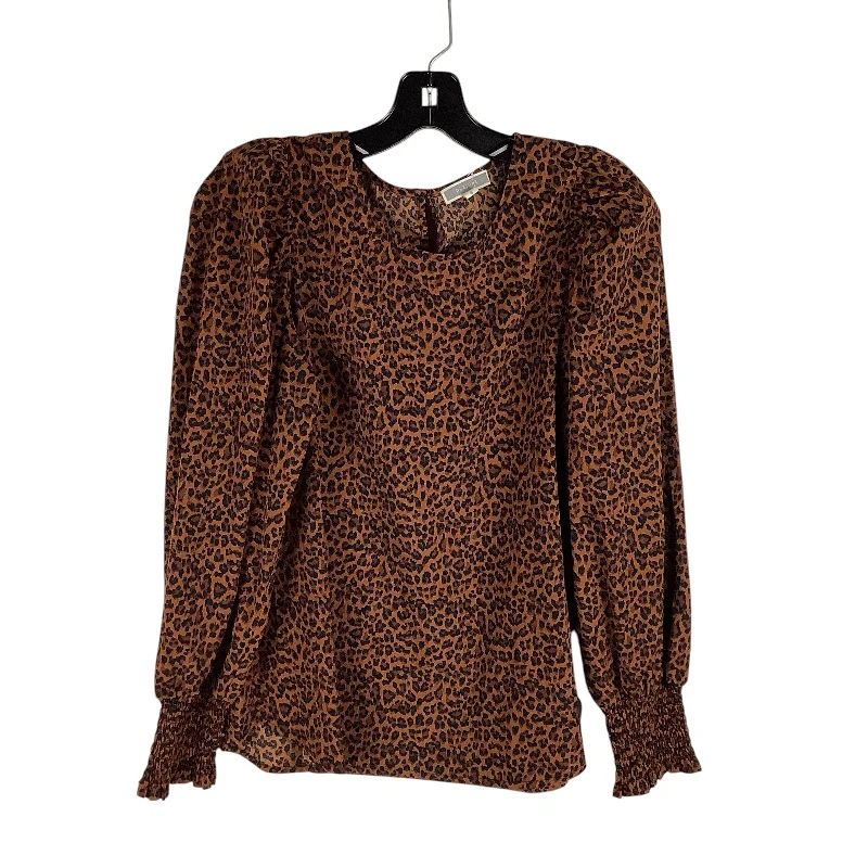 Top Long Sleeve By Pleione In Animal Print, Size: S